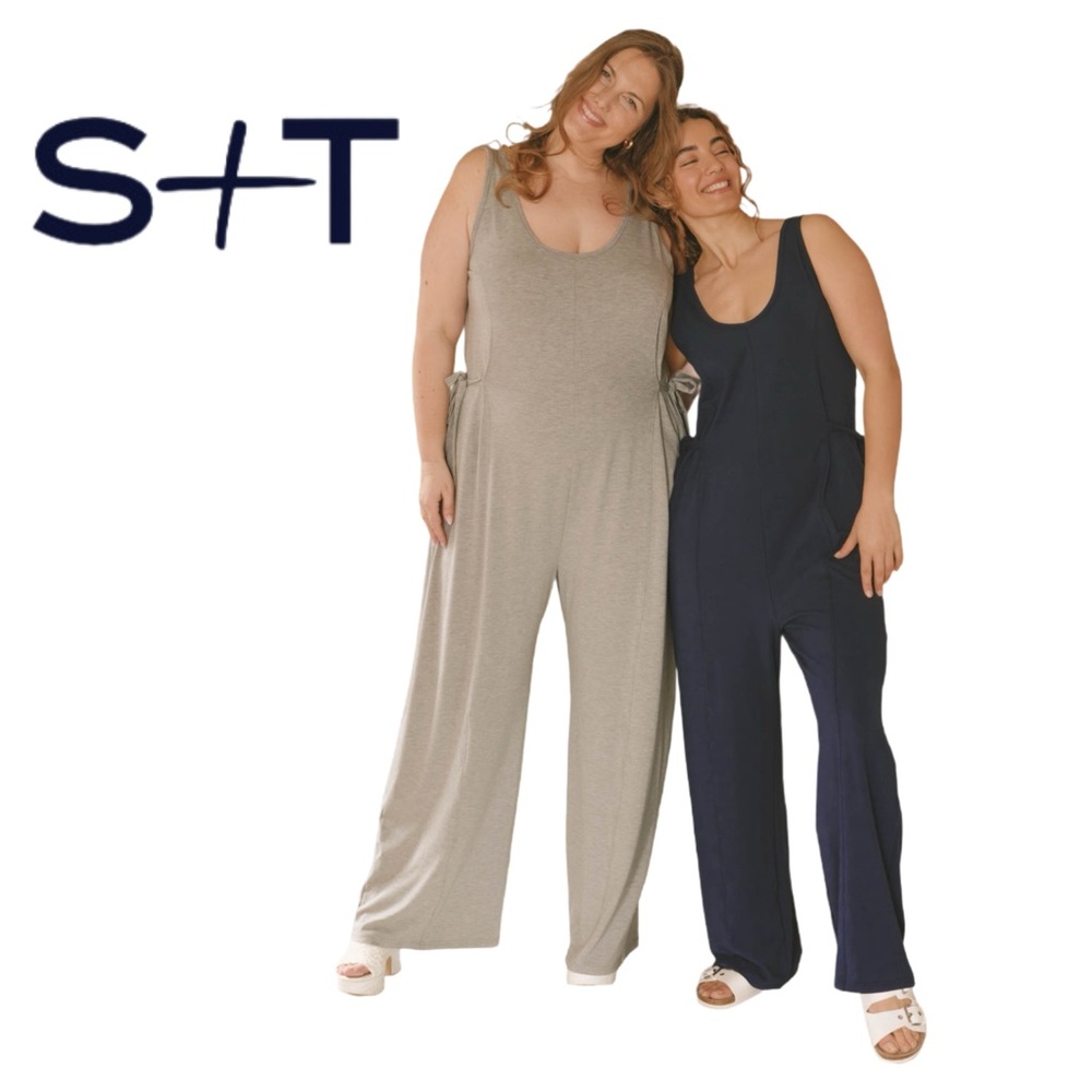 🇨🇦🆕NWT SMASH + TESS | 2X | Casual chic timeless Dark Navy Cara Wide leg Romper* - Picture 12 of 16